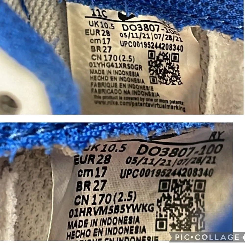 Little Kid's Nike Force 1 LV8 White/White-Black-Game Royal (DO3807 100) Size 11C